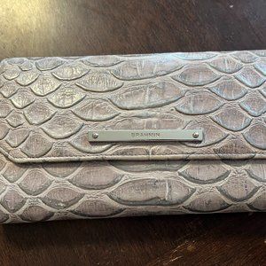 Beautiful Grey Leather Brahmin Wallet